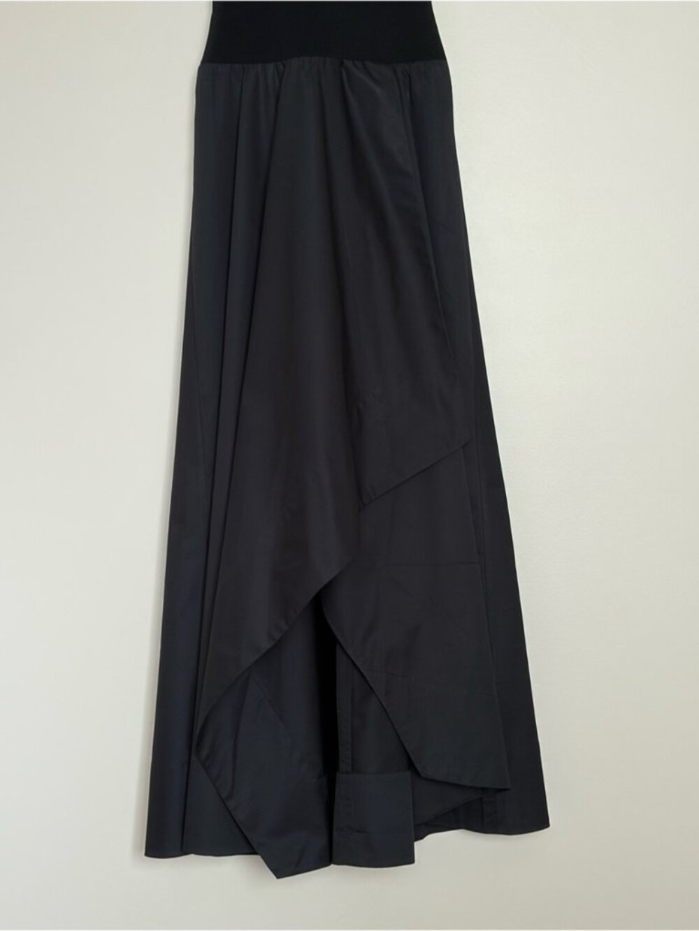St. Agni Knit Bodice Asymm Dress Poplin Cotton - Black | US XS - Picture 10 of 13